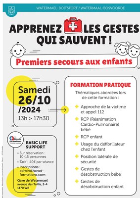 Premiers secours aux enfants - le samedi 26 octobre